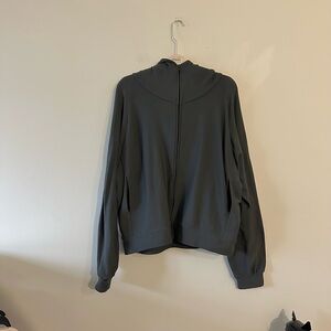 Gnuhr Power Hoodie Zip Up Asphalt Grey 6 Relaxed Fit Polartec Wool USA